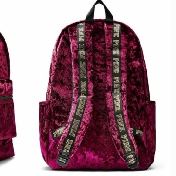 Victoria’s Secret Pink Campus Backpack Ruby Velvet school bag travel bag purple‍ - Picture 2 of 11